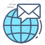 communication, email, globe, inbox, laptop, receive, world 