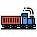 container, delivery, logistics, train, transport