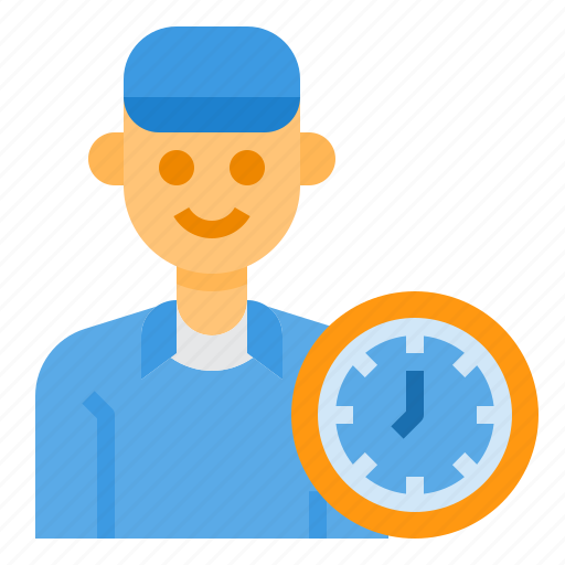 Delivery, logistics, man, shipping, time icon - Download on Iconfinder