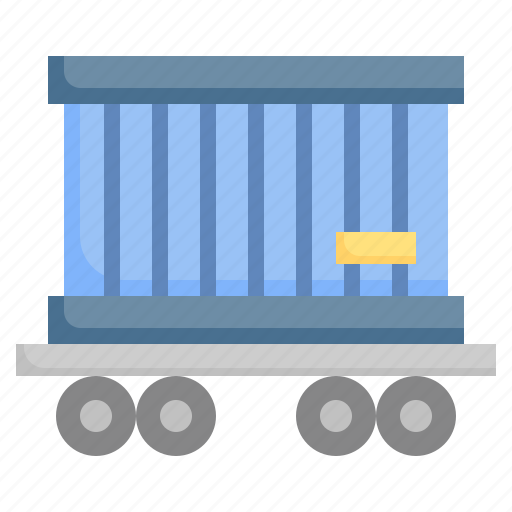 Freight, wagon, shipping, and, delivery, transportation, cargo icon - Download on Iconfinder