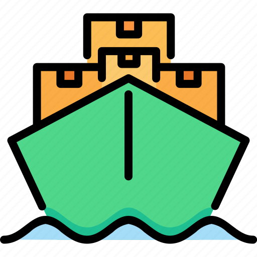 Boat, delivery, sea, ship, shipping, transportation, vessel icon - Download on Iconfinder