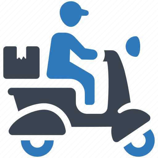 Motorbike, motorcycle, scooter, delivery, courier icon - Download on Iconfinder