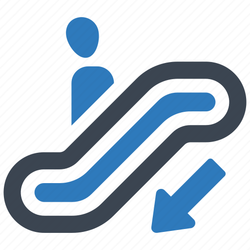 Down, escalator, move, descent, direction, downward icon - Download on Iconfinder