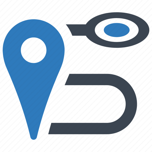 Pin, way, location, route, destination, direction, road icon - Download on Iconfinder