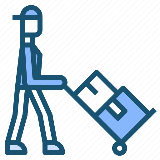 Commerce, delivery, man, package, trolly icon - Download on Iconfinder