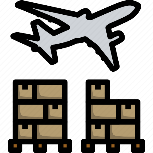 Delivery, logistic, logistics, plane, cargo, business, lineart icon - Download on Iconfinder