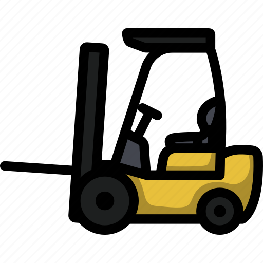 Forklift, industrial, logistic, warehouse, lift, storage, lineart icon - Download on Iconfinder