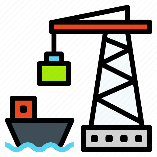 Cargo, crane, freighter, logistic, port, ship icon - Download on Iconfinder