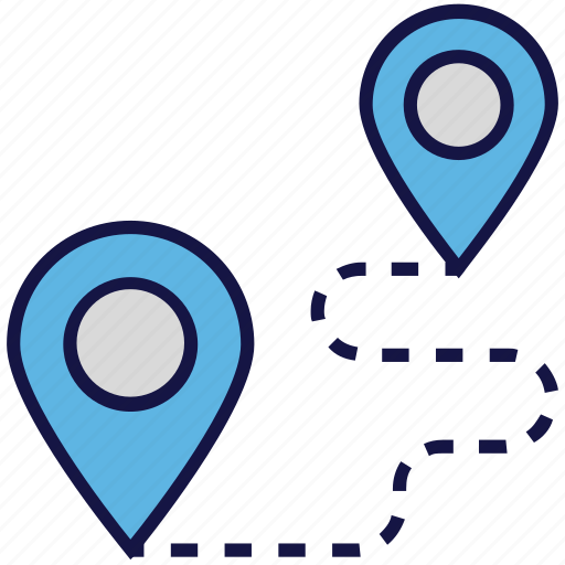 Direction, location, logistics delivery, map pins, points icon - Download on Iconfinder