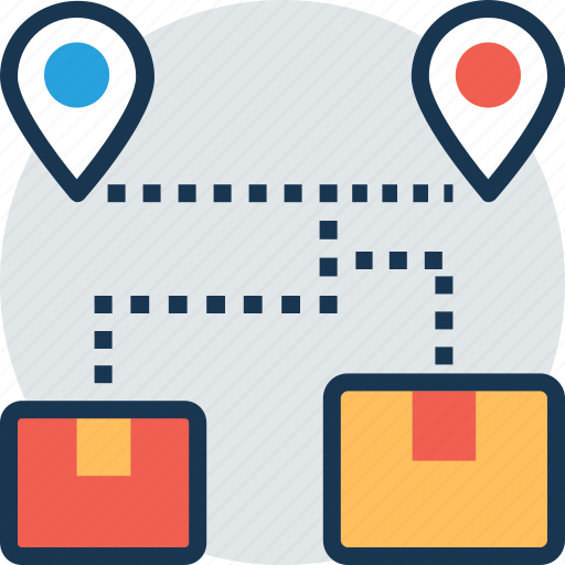 Delivery location, delivery routes, freight services, packages shipment, shipping services icon - Download on Iconfinder
