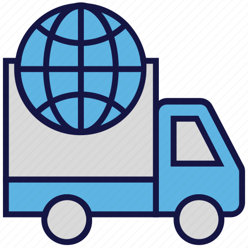Logistics delivery, shipping, transport, truck, world icon - Download on Iconfinder