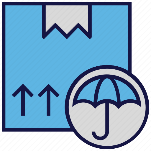 Box, carton, insurance, logistics delivery, parcel, umbrella icon - Download on Iconfinder