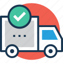 delivery confirmation, delivery success, delivery truck, order confirm, order delivered 
