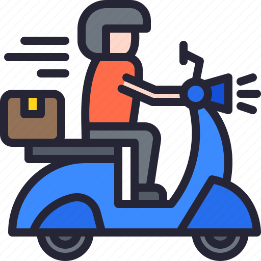 Delivery, man, scooter, takeaway, transport, logistics icon - Download on Iconfinder