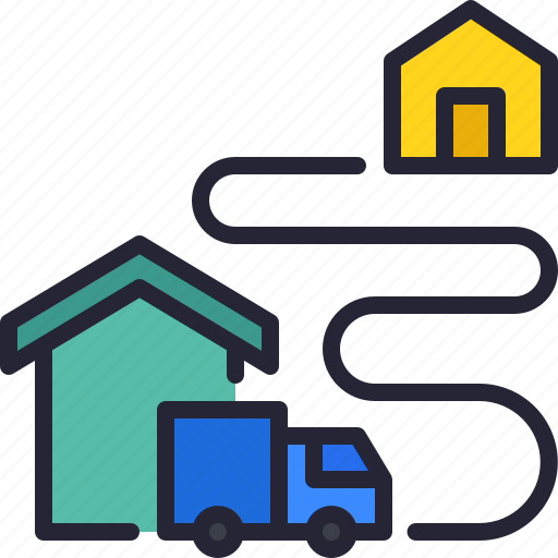Delivery, truck, home, location, cargo icon - Download on Iconfinder