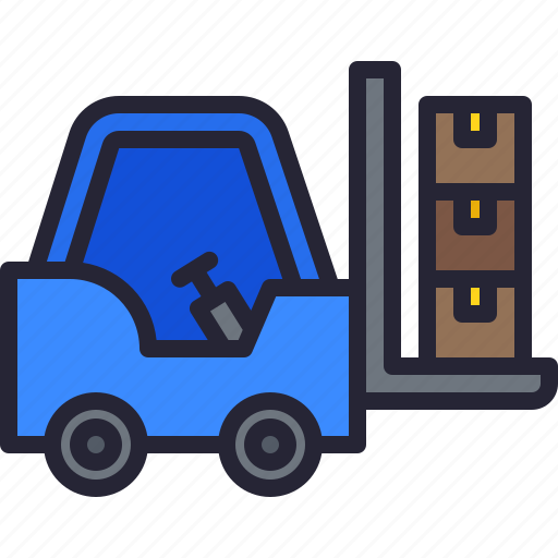 Forklift, truck, delivery, vehicle, transport icon - Download on Iconfinder