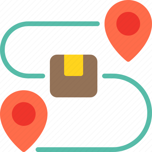 Logistics, pin, delivery, route, tracking icon - Download on Iconfinder