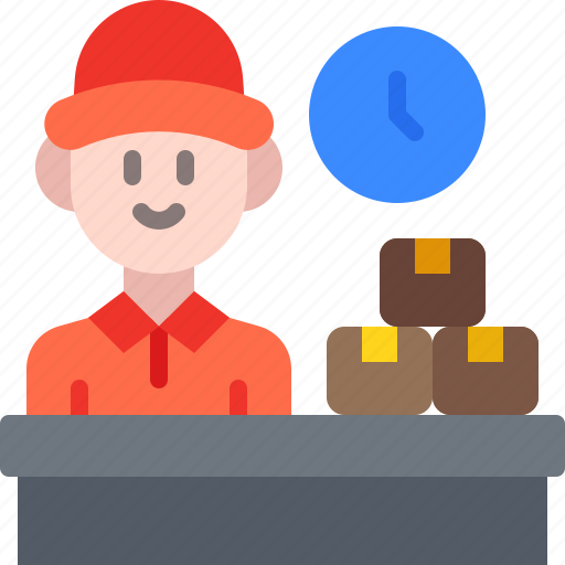 Post, office, logistics, delivery, man, package icon - Download on Iconfinder