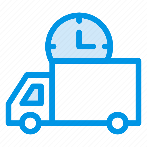 Clock, delivery, schedule, time, transport, van, vehicle icon - Download on Iconfinder