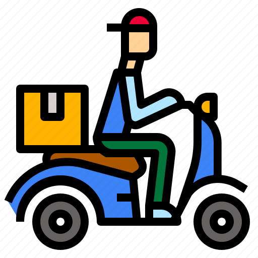 Courier, deliveryscooter, express, motocycle, scooter, scooterdelivery icon - Download on Iconfinder