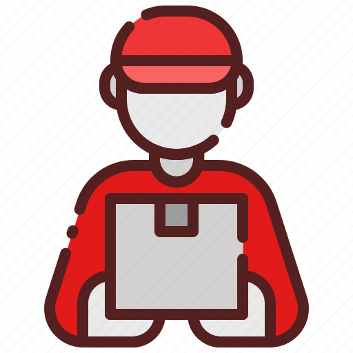 Courier, delivery, delivery man, logistics, package box, postman, shipping icon - Download on Iconfinder