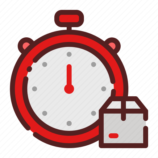 Delivery, estimate, logistics, on time, package box, shipping, stopwatch icon - Download on Iconfinder