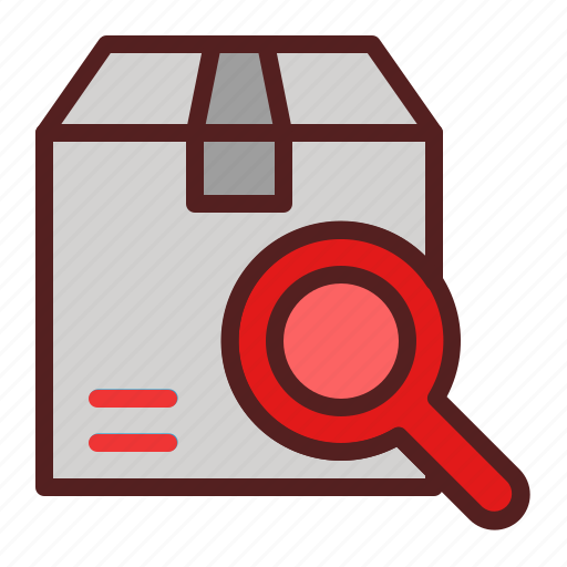 Delivery, logistics, magnifier, package box, searching, shipping, tracking icon - Download on Iconfinder