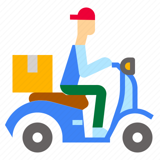 Courier, deliveryscooter, express, motocycle, scooter, scooterdelivery icon - Download on Iconfinder