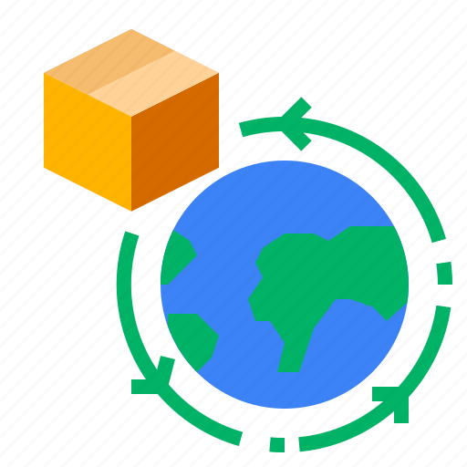 Box, globe, location, logistic, shipping, world icon - Download on Iconfinder