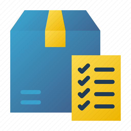 Checklist, delivery, ecommerce, logistics, package box, report, shipping icon - Download on Iconfinder