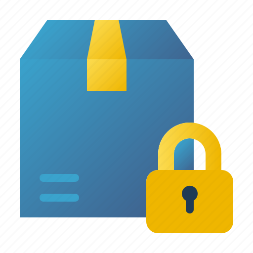 Delivery, lock, logistics, package box, protection, secure, shipping icon - Download on Iconfinder