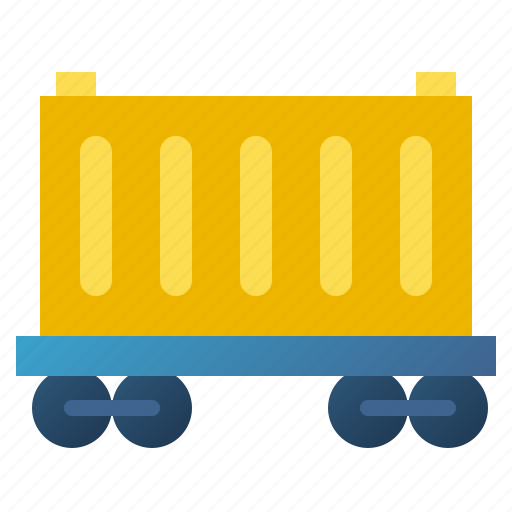 Delivery, logistics, package box, railroad, shipping, train, wagon icon - Download on Iconfinder