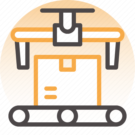 Conveyor, delivery, industrial machine, logistics, package box, shipping, transport icon - Download on Iconfinder