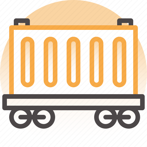 Delivery, logistics, package box, railroad, shipping, train, wagon icon - Download on Iconfinder