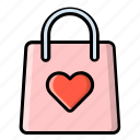 happy, heart, love, romance, romantic, shopping bag, valentine
