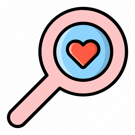 Happy, heart, love, romance, romantic, search, valentine icon - Download on Iconfinder