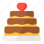 cake, wedding, dessert, heart 