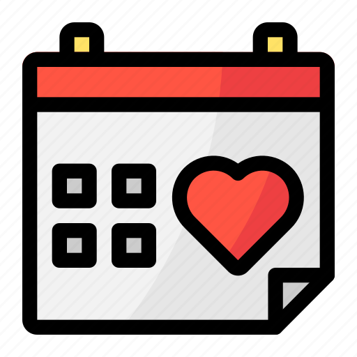 Calendar, wedding, date, romantic, heart, love icon - Download on Iconfinder