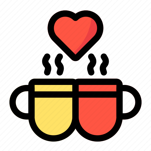 Coffee, cup, tea, hot, drink, heart icon - Download on Iconfinder
