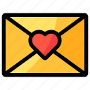 mail, envelope, message, heart