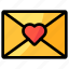 mail, envelope, message, heart 