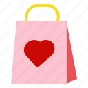 bag, love, heart, gift, shopping