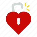 unlock, love, heart, valentine, padlock