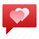 chat, love, heart, message, speech
