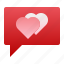 chat, love, heart, message, speech 
