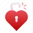unlock, love, heart, valentine, padlock