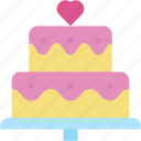 wedding, cake, dessert, love, and, romance, marriage, heart