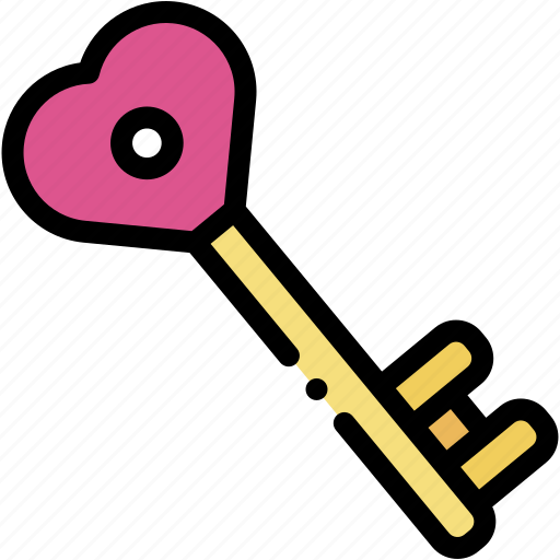 Key, heart, love, and, romance, passkey, valentines icon - Download on Iconfinder