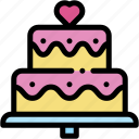 wedding, cake, dessert, love, and, romance, marriage, heart