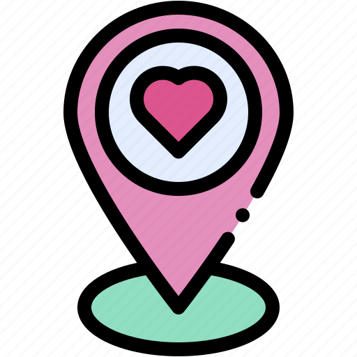 Wedding, location, heart, meeting, place, valentines, day icon - Download on Iconfinder